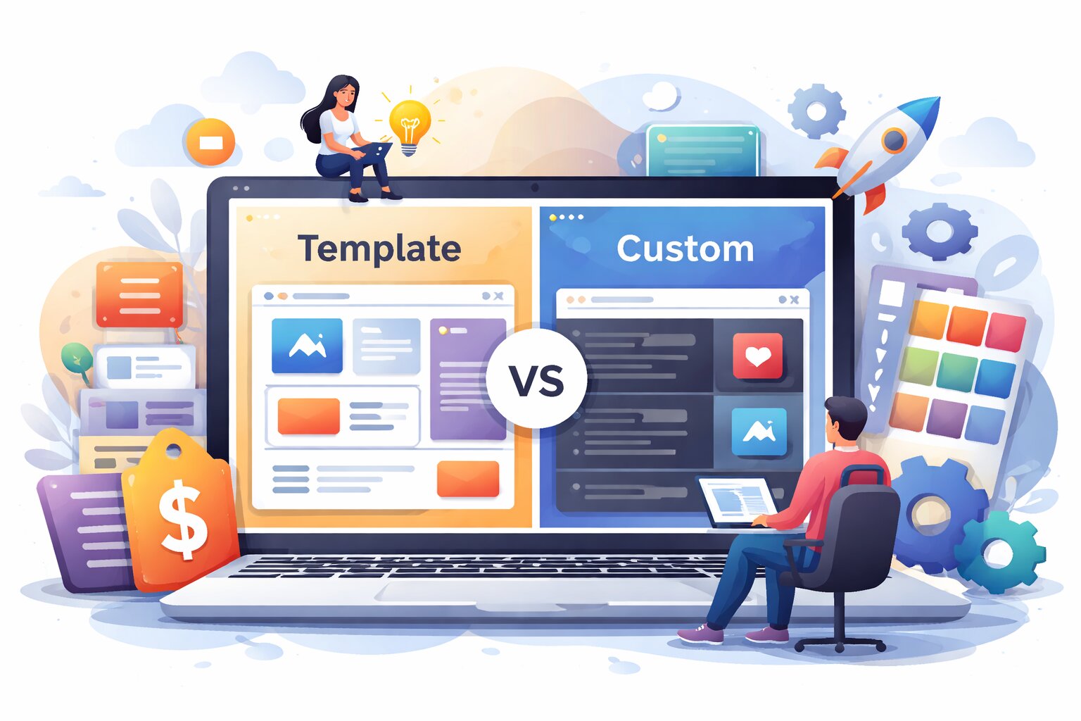 template vs custom web