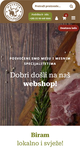 Izrada web shopa za Fino Mesnica
